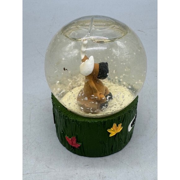 Vintage Christmas Victoria Moose Snow Globe Green Base & Maple Leaf Design READ - Picture 6 of 8